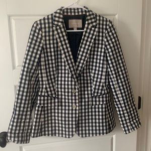 Banana Republic blue plaid blazer jacket 8